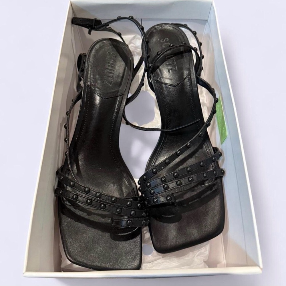 SCHUTZ Black Studded Heels